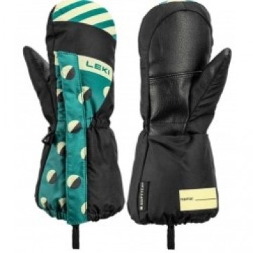 Cimdi LITTLE PAW Mitt Long 5 Black/Green