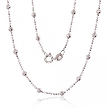 Silver chain Bead 1-3 mm #2400058(PRh-Gr), Silver 925°, Rhodium (Plating), length: 40 cm, 3.6 gr.