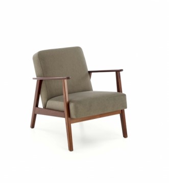 Halmar MILANO 1S, leisure chair, olive CASTEL#39 / dark walnut