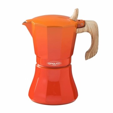 Italian Coffee Pot Orange Aluminium 6 Cups (Refurbished B)