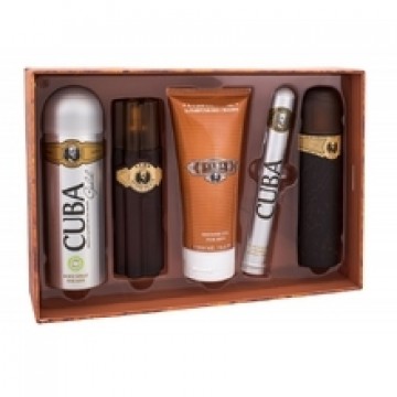 Cuba Must Have Gold Gift Set EDT 100 ml, 35 ml EDT, After Shave 100 ml shower gel 200 ml and 200 ml deospray