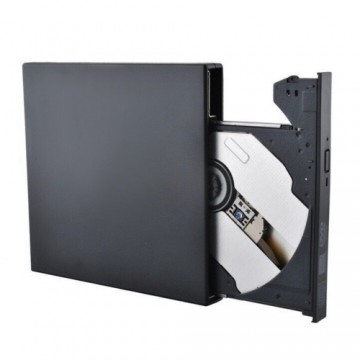 HQ RW2 Slim External USB 2.0 CD / DVD Rom Drive Reader with USB Cable Power Black