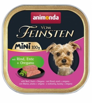 ANIMONDA Vom Feinsten Adult Mini Beef, duck and oregano - wet dog food - 100g