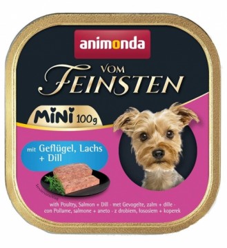 ANIMONDA Vom Feinsten Adult Mini Poultry, salmon and dill - wet dog food - 100g