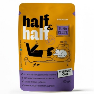 Half&Half konservi sterilizētiem kaķiem ar Tunci mērcē 100 g