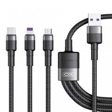 XO cable NB-Q191 3w1 USB - Lightning + USB-C + microUSB 1,2 m 40W black