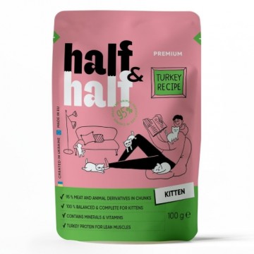 Half&Half konservi kaķēniem ar Tītaru želejā 100 g