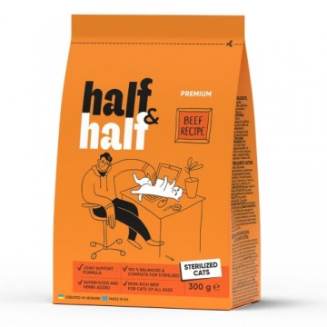 Half&Half sausā barība sterilizētiem kaķiem 300 g