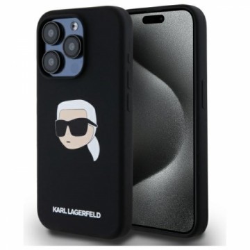 Karl Lagerfeld KLHMP15XSKHPPLK iPhone 15  Pro Max 6.7" czarny|black hardcase Silicone Karl Head Print MagSafe