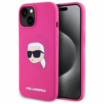 Karl Lagerfeld KLHMP15SSKHPPLF iPhone 15  6.1" fuksja|fuschia hardcase Silicone Karl Head Print MagSafe