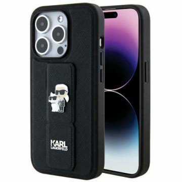 Karl Lagerfeld KLHCP14XGSAKCPK iPhone 14  Pro Max 6.7" czarny|black hardcase Gripstand Saffiano Karl&Choupette Pins