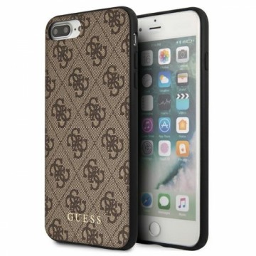 Guess GUHCI8LG4GFBR iPhone 7|8 Plus brązowy|brown hard case 4G Metal Gold Logo