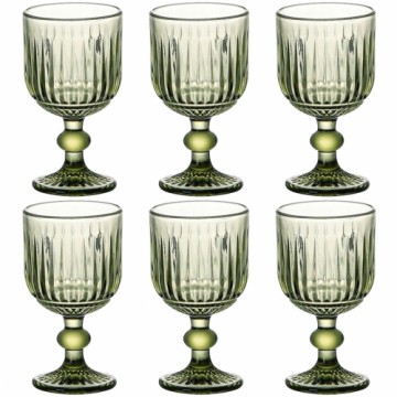 Set of cups Home ESPRIT Green Crystal 8 x 8 x 14,5 cm (6 Units)