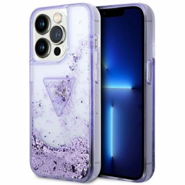 Guess GUHCP14LLFCTPU iPhone 14 Pro 6,1"  fioletowy|purple hardcase Liquid Glitter Palm Collection