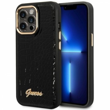 Guess GUHCP14LHGCRHK iPhone 14 Pro 6,1"  czarny|black hardcase Croco Collection