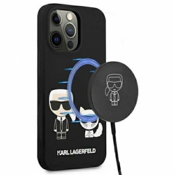 Karl Lagerfeld KLHMP13LSSKCK iPhone 13 Pro | 13 6,1" hardcase czarny|black Silicone Karl & Choupette Magsafe