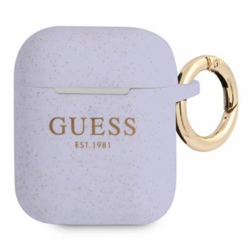 Guess GUA2SGGEU AirPods cover purpurowy|purple Silicone Glitter