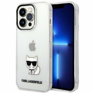 Karl Lagerfeld Choupette Logo Case for iPhone 14 Pro Transparent