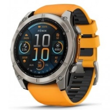 Garmin Pulkstenis FENIX 8-51mm, AMOLED Sapph, Ti/Bare/Grpht, SparkOrg/Grp, EMEA