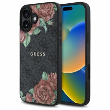 Guess GUHMP16SP4ROPEMCK iPhone 16 6.1"    czarny|black hardcase 4G Flowers Print MagSafe