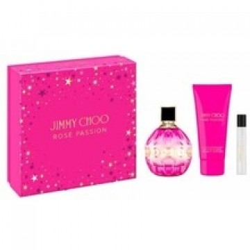 Jimmy Choo Rose Passion Dárková sada EDP 100 ml, miniaturka EDP 7,5 ml a tělové mléko 100 ml