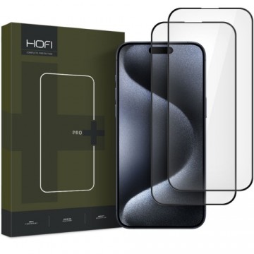 HOFI GLASS PRO+ 2-PACK RŪDĪTS STIKLS IPHONE 16 PRO MELNS