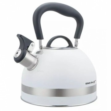 Kettle with whistle, 1.8L, stainless steel, white, KINGHoff.