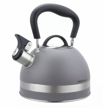 Kettle with whistle, 1.8L, stainless steel, gray, KINGHoff.