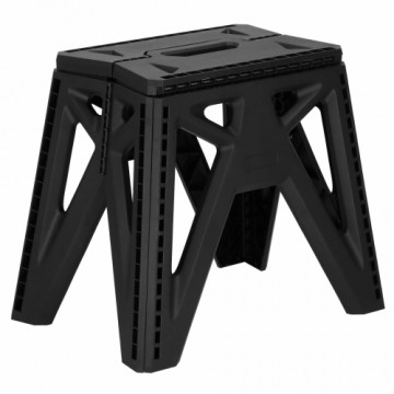 Multifunctional folding stool, platform, step height Springos HA7487. 33.5 cm up to 150 kg black