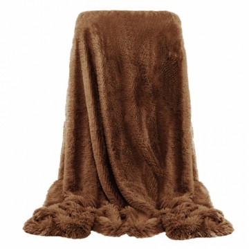 Bedspread, throw blanket Springos HA7056, 160x200 cm, double-sided sofa blanket, brown