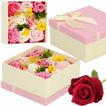 Box of 15 soap flowers Springos HA7446 Flower box