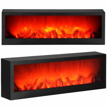 Декоративная лампа-камин на батарейках Springos CL0863, USB LED 60x10x19,5 см, черный