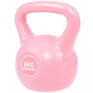 Kettlebell dumbbell ABS Springos FA1059 6kg, pink weight