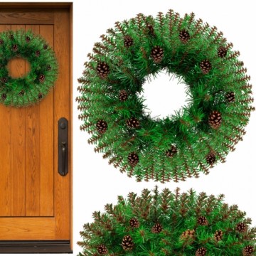 Christmas wreath Springos CA1439, 45 cm artificial door decoration with pinecones, green