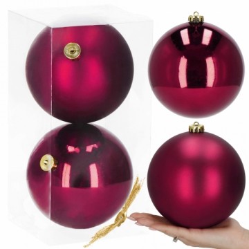 Christmas baubles Springos CA1179 2 pcs 15 cm burgundy