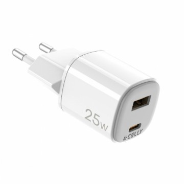 Сетевое зарядное устройство Celly UPTC1USB1USBC25 Белый