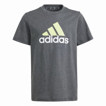 Krekls ar Īsām Piedurknēm Bērniem Adidas Essentials Big Logo Pelēks