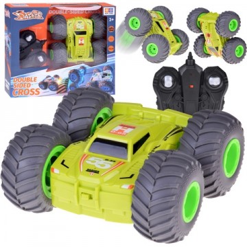 Triku auto ar pulti STUNT CAR pirouette RC0638 green