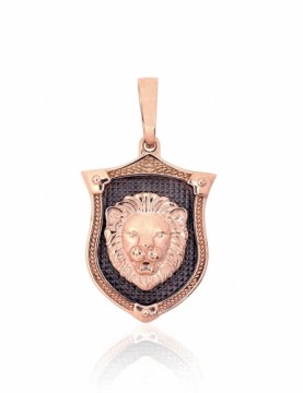 Gold pendant #1301050(Au-R+PRh-Bk), Red Gold 585°, Rhodium (Plating), 3.51 gr.