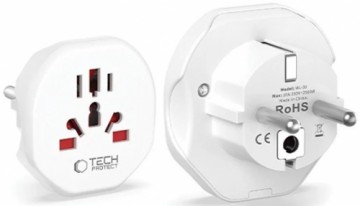 Tech-Protect travel adapter Universal EU, white