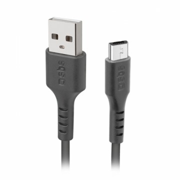 SBS Charging cable with USB 2.0 and Micro-USB outputs Black