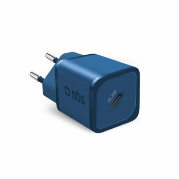 SBS 20W GaN Battery Charger - Ultra-fast charge with Power Delivery Blue