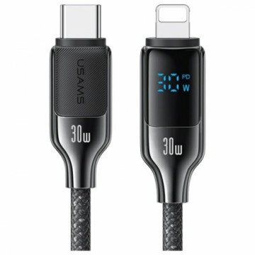 USAMS Kabel USB-C na Lightning 30W 1.2m   Digital Display Zinc Alloy Fast Charging Data Cable HX Series SJ741USB02 (US-SJ741)