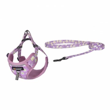 Dogness walking set leash+harness for dog (pink)