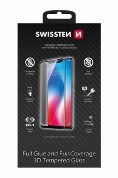 Swissten Ultra Durable Full Face / Full Glue Tempered Glass Premium 9H Защитное стекло Samsung 405 Galaxy A40 Черное