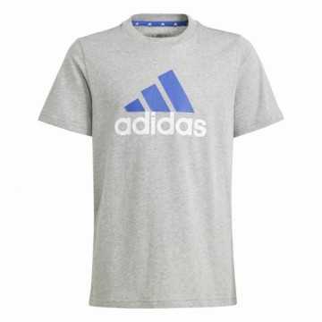 Bērnu Krekls ar Īsām Piedurknēm Adidas Essentials Big Logo Pelēks