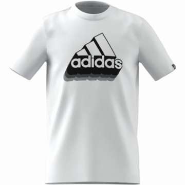 Children’s Short Sleeve T-Shirt Adidas B Bos Retro White