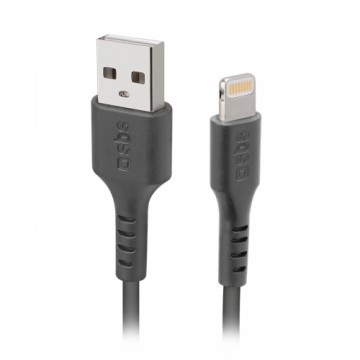 SBS USB - Lightning cable for data and charging Black