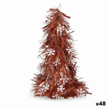 Decorative Figure Christmas Tree Tinsel White Copper polypropylene PET 20 x 30 x 20 cm (48 Units)