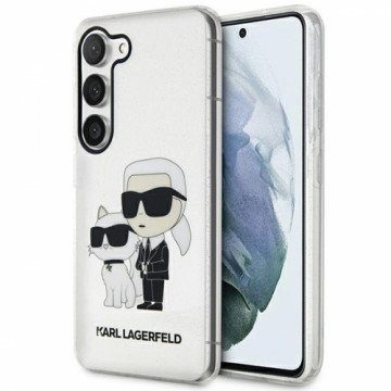 Karl Lagerfeld IML Glitter Karl and Choupette NFT Case for Samsung Galaxy S23+ Transparent